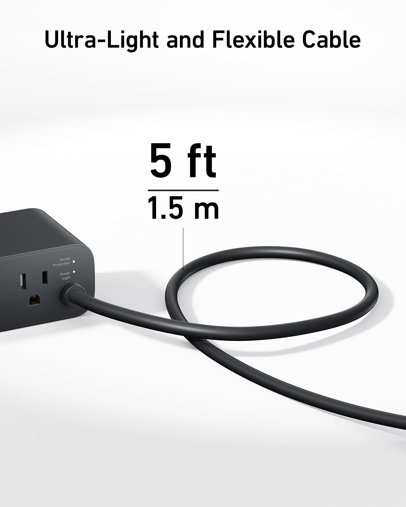 Anker power strip with ultra-light cable for flexibility